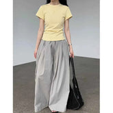 Johnature Casual Simple Cotton High-waisted Versatile Lace-up Straight-leg Pants Women Summer New Thin Casual Wide-leg Trousers