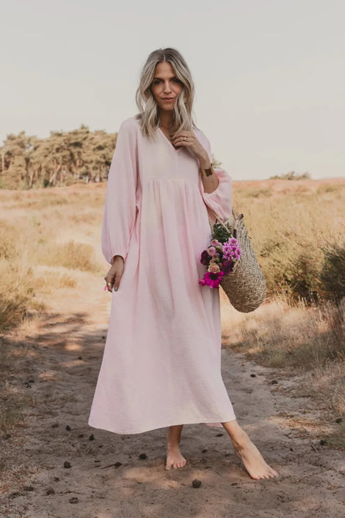 Vintage Boho Dress For Women Muslin 100% Cotton - Littles Collection 