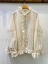 women_fashion - littlescollectionblouseElegant French Sweet Heavy Embroidered Beige Blouse Apricot