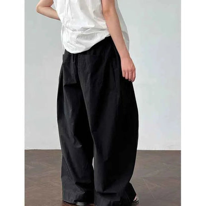 women_fashion - littlescollectionPantsJNT Cotton High - waisted Versatile Lace - up Straight - leg Pantslittlescollection