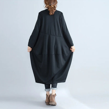 Women Cotton Turtleneck Dress 