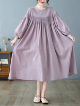 Oversized Women Loose Ruffle Pleated Korean Style Dresses - Littles Collection 