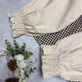 women_fashion - littlescollectionJNT Fungus Trim Collar Plaid Vintage Cotton Retro Blouseblouse for women