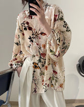 women_fashion - littlescollectionblouseKorean Vintage Court Style Velvet Jacquard Floral Women Blouseslittlescollection