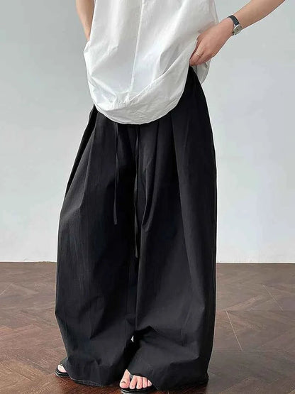 women_fashion - littlescollectionPantsJNT Cotton High - waisted Versatile Lace - up Straight - leg Pantslittlescollection