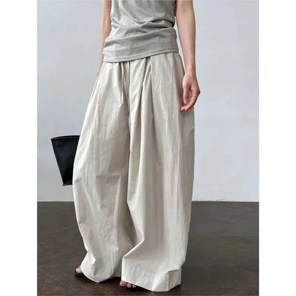 women_fashion - littlescollectionPantsJNT Cotton High - waisted Versatile Lace - up Straight - leg Pantslittlescollection