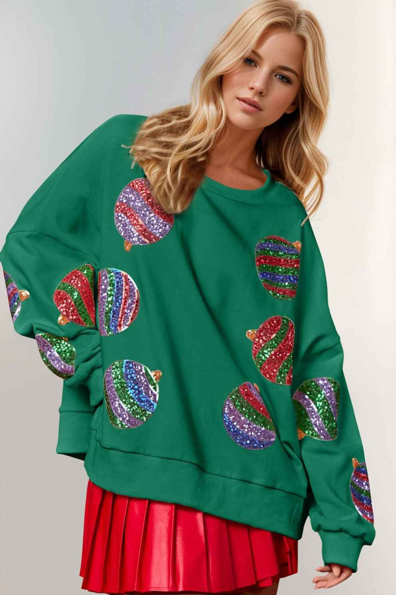 DT Sequin Cotton Sweatshirt for Stylish Comfort