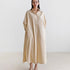 High collar white baggy shirt dress loose fit dress for any ocation. Cotton dress with pockets, side slit.