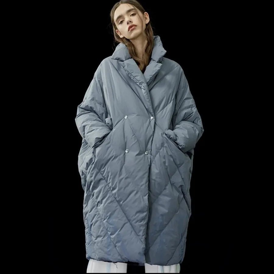 Thicker Duck Down Jacket Cocoon&amp;Bat Type Parkas Big Pocket women_fashion - littlescollection