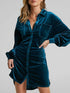 Velvet Mini Shirt Dress