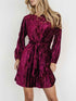 Velvet Tie Waist Mini Dress