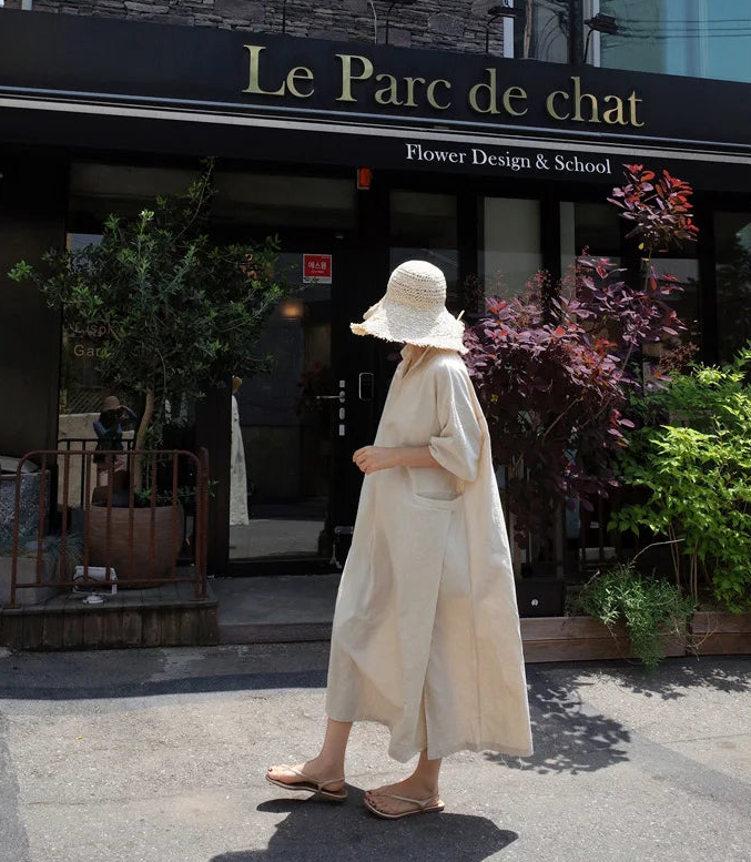 JNT Salvia Vintage Linen  Dress