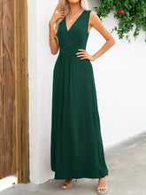 Surplice Neck Maxi Party Dress Black - Littles Collection 