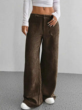 women_fashion - littlescollectionWomen pantsWide - Leg Bold Silhouette Corduroy Pantsjeans pant