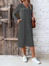 Striped Zip Front Hooded Dress - Littles Collection 