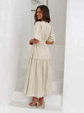 women_fashion - littlescollectionDressMulti Tiered Puff Sleeve Midi Flowey Dress