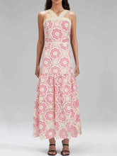 Lace Sleeveless Tiered Midi Dress