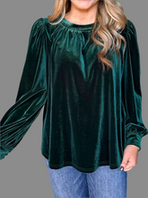 Ruched Neck Long Sleeve Blouse - Littles Collection 