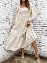 Smocked Square Neck Long Sleeve Cotton Dress - Littles Collection 