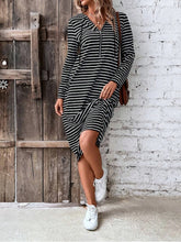 Striped Zip Front Hooded Dress - Littles Collection 