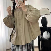 Japanese_Forest_Fungus_cotton_shirt_features_a_stand-up_collar_women_fashion - littlescollection