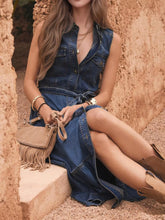 button-front_sleeveless_Denim_Dress_combines_classic_style-women_fashion - littlescollection