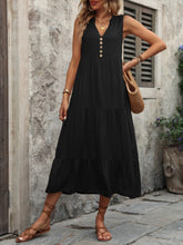 V neck black dress