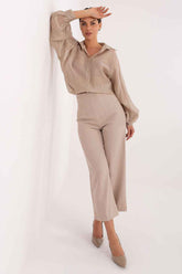 women_fashion - littlescollectionblouseTencel Puffy Long Sleeve Button - up Festival ShirtMatterhorn_Color_beige