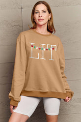 Simply Love Full Size LIT Long Sleeve Sweatshirt - Littles Collection 