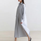 JNT Shirt Dress Cotton Korean Version Oversized - Littles Collection 