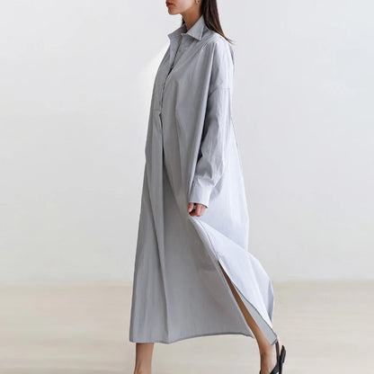 JNT Shirt Dress Cotton Korean Version Oversized - Littles Collection 