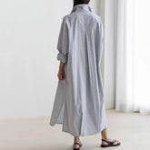 JNT Shirt Dress Cotton Korean Version Oversized - Littles Collection 