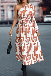 One-Shoulder Tie Waist Dress - Littles Collection 
