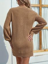 V-Neck Dropped Shoulder Mini Sweater Dress - Littles Collection 
