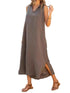 Full Size Side Slit Sleeveless Midi Dress Plus Size