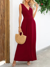 Surplice Neck Maxi Party Dress Black - Littles Collection 