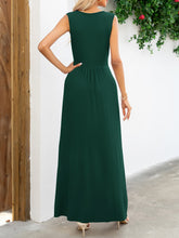 Surplice Neck Maxi Party Dress Black - Littles Collection 