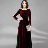 Golden Velvet Maxi Dress