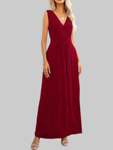 Surplice Neck Maxi Party Dress Black