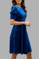 velvet puff sleeve women fashion - littlescollection